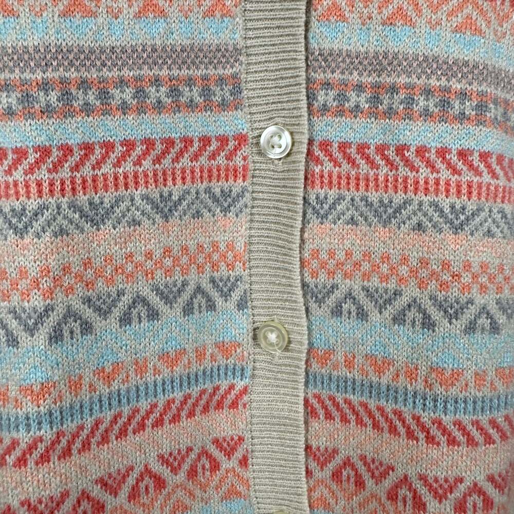 Croft & Barrow womens M sweater Cardigan multi color button up scoop neck - Picture 2 of 7